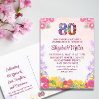 Célébration d'anniversaire 80 ans avec aquarelle r