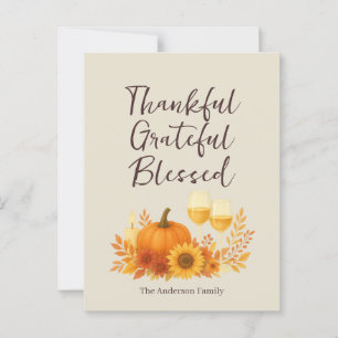 Carte Postale Célébration d'automne - Elégant Thanksgiving Gold