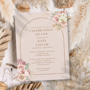 Carte Postale Célébration de la vie avec arche en herbe de Pampa