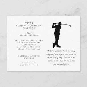 Carte Postale Célébration de la vie de golf blanc