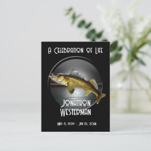Carte Postale Célébration de la vie de pêche au doré jaune 