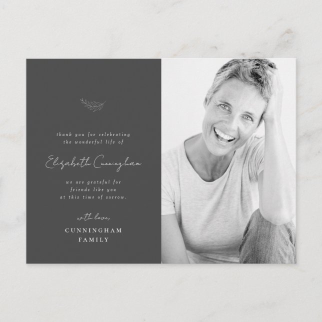 Carte Postale Célébration de la vie Photo simple et moderne mini (Devant)