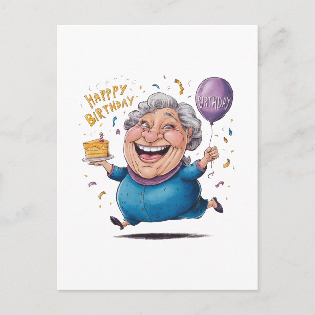 Carte Postale Célébration de l'anniversaire de grand-mère (Devant)