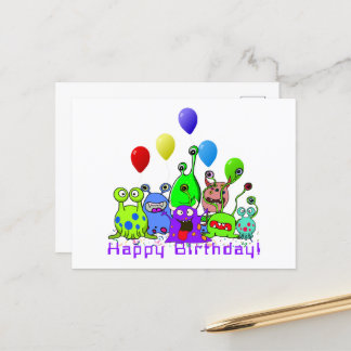 Carte Postale Célébration de l'anniversaire d'un alien