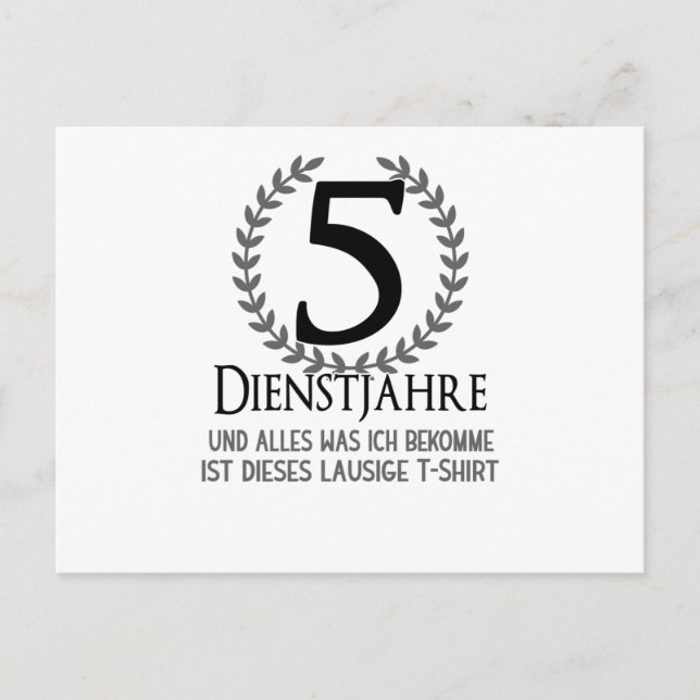 Carte Postale Célébration de l'entreprise 5 ans d'anniversaire d (Devant)