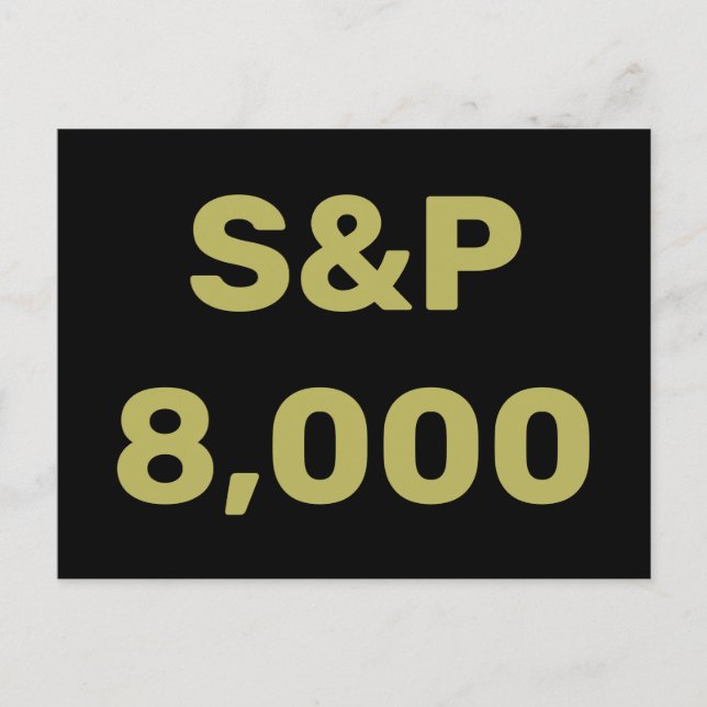 Carte Postale Célébration de l'indice boursier S&P 8 000 (Devant)