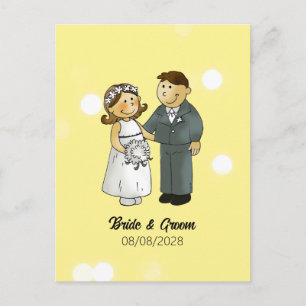 Carte Postale Célébration de mariage de la mariée et du marié