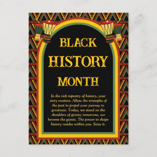 Carte Postale Célébration du Mois de l'histoire des Noirs Motif 
