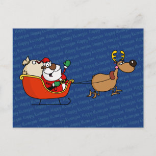 Carte Postale Célébration du Père Noël afro-américain Kwanzaa