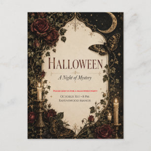 Carte Postale Célébration élégante de Halloween dans le style go