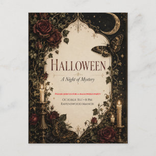Carte Postale Célébration élégante de la fête d'Halloween gothiq
