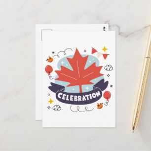 Carte Postale Célébration festive de la feuille d'érable