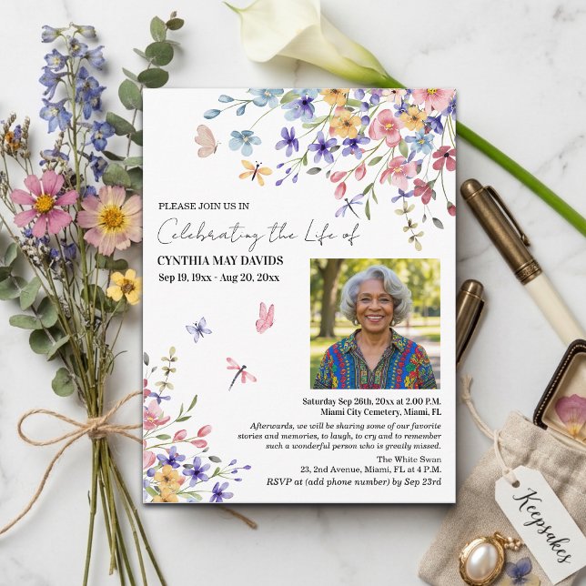 Carte Postale Celebration Of Life Wildflowers Photo (Créateur téléchargé)