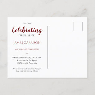 Carte Postale Célébration rouge de la vie avec Mémorial photo