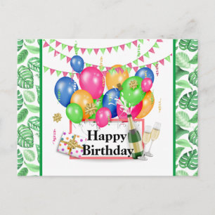Carte Postale Célébration tropicale d'anniversaire