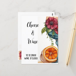 Carte Postale Célébration Vin et fromage Nouveau Accueil