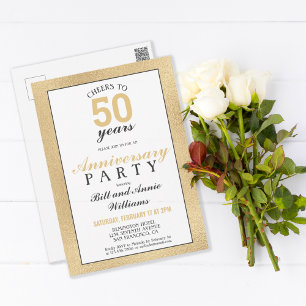 Carte Postale Célébrations du 50e anniversaire de mariage Félici