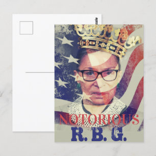 Carte Postale Célèbre RGB Ruth Bader Ginsburg Libérale Féministe
