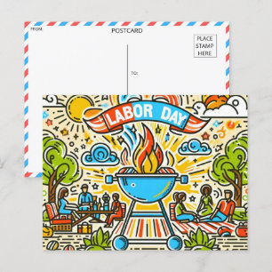 Carte Postale Célébrer ensemble - Fête du Travail BBQ