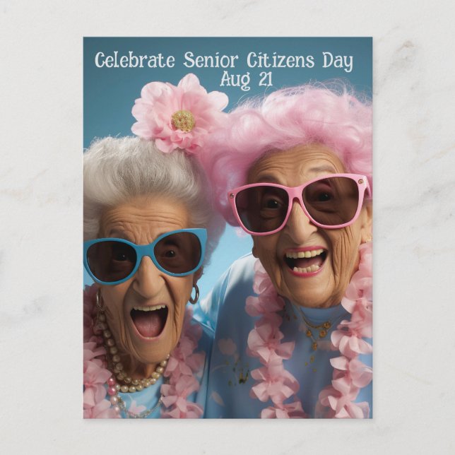 Carte Postale Célébrer la Journée des seniors (Devant)