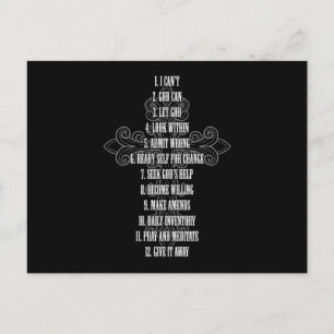 Carte Postale Célébrer la récupération Croix chrétienne 12 Étape