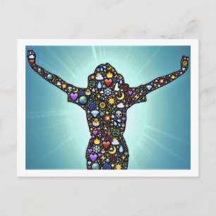 Carte Postale Célébrer la Terre Nature Soleil Lune Étoiles Joy H