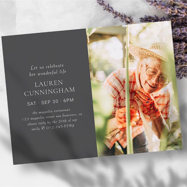 Carte Postale Célébrer sa vie Photo simple et moderne minimalist (Créateur téléchargé)