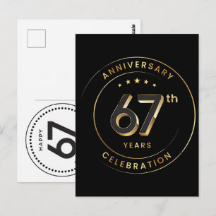 Carte Postale Célébrez 67 Ans : Grand-père Grand-mère Anniversai