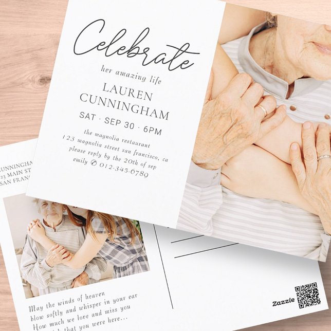 Carte Postale Célébrez sa vie incroyable Photo simple moderne (Créateur téléchargé)