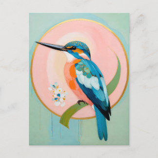 Carte Postale Celestial Kingfisher: A Study in Azure and Gold