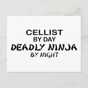 Carte Postale Cellist Deadure Ninja par nuit