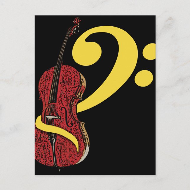 Carte postale Cello Clef (Devant)
