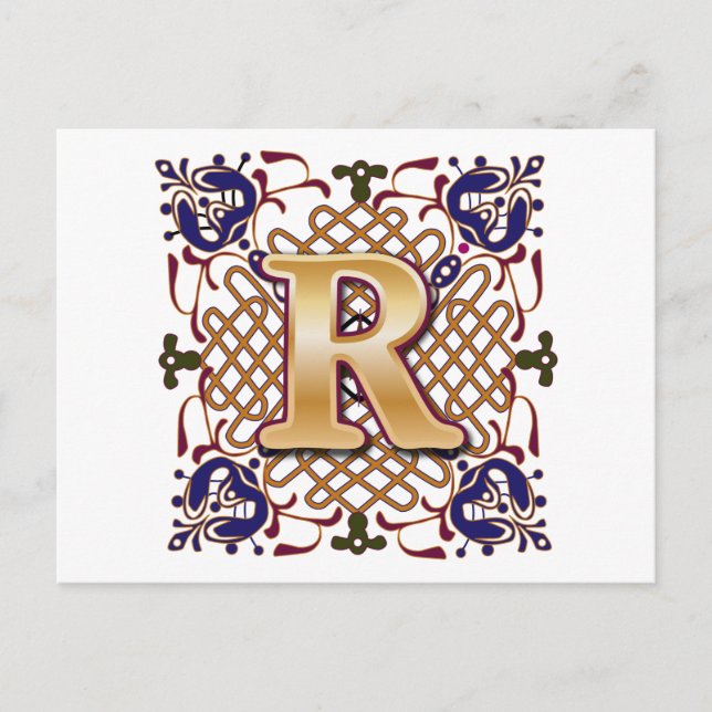 Carte Postale Celtic Design Letter R (Devant)