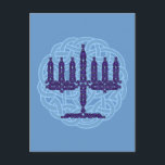 Carte postale Celtic Menorah<br><div class="desc">menorah de nouage celtique.</div>