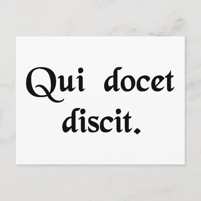 Carte Postale Celui qui enseigne apprend. (Devant)