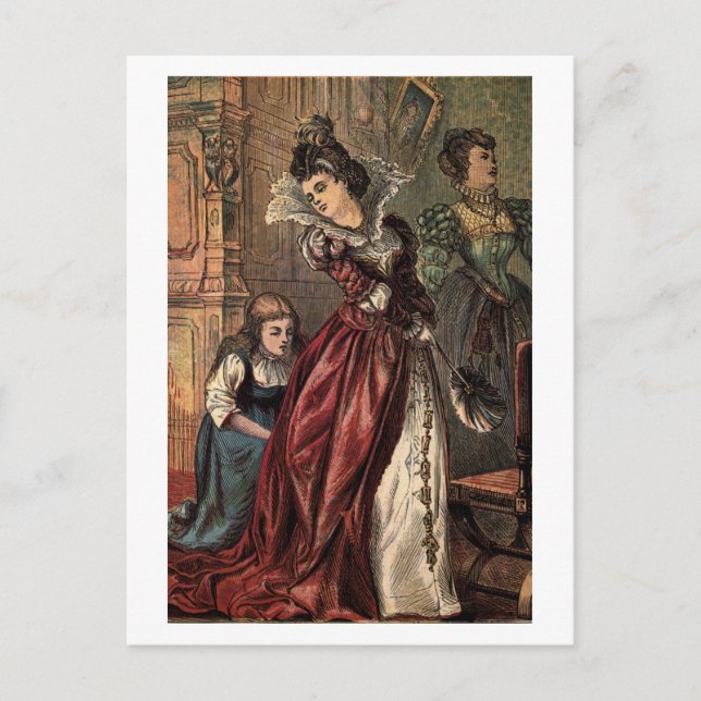 Carte Postale Cendrillon aide ses marchands (Devant)