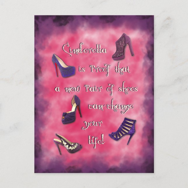 Carte Postale Cendrillon - De nouvelles chaussures peuvent chang (Devant)