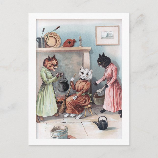 Carte Postale Cendrillon, Louis Wain (Devant)