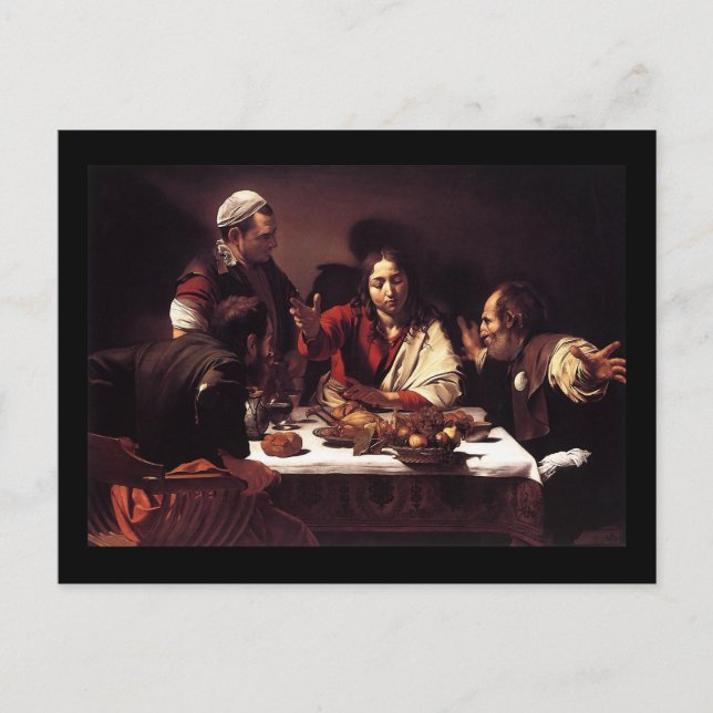 Carte Postale Cène Caravaggio À Emmaüs (Devant)