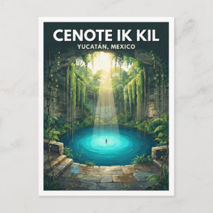 Carte Postale Cenote Ik Kil Pisté Mexique Souvenir