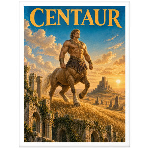 Carte Postale Centaure, Monstre de Fantasy Gothique