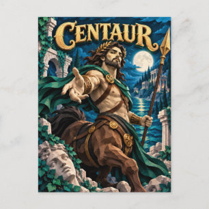 Carte Postale Centaure, Monstre de Papier Découpé