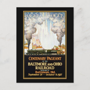 Carte Postale Centenaire Pageant Baltimore et Ohio Railroad