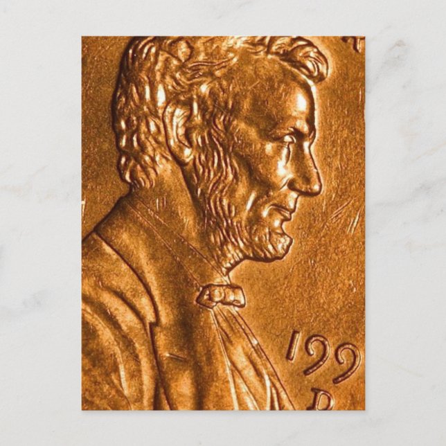 Carte Postale Centime Cuivre Lincoln (Devant)