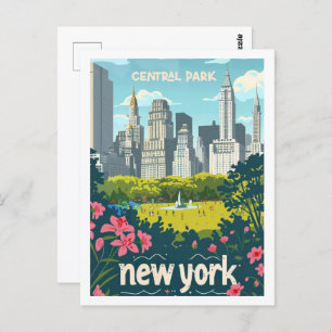 Carte Postale Central Park New York USA Vintage voyage Place