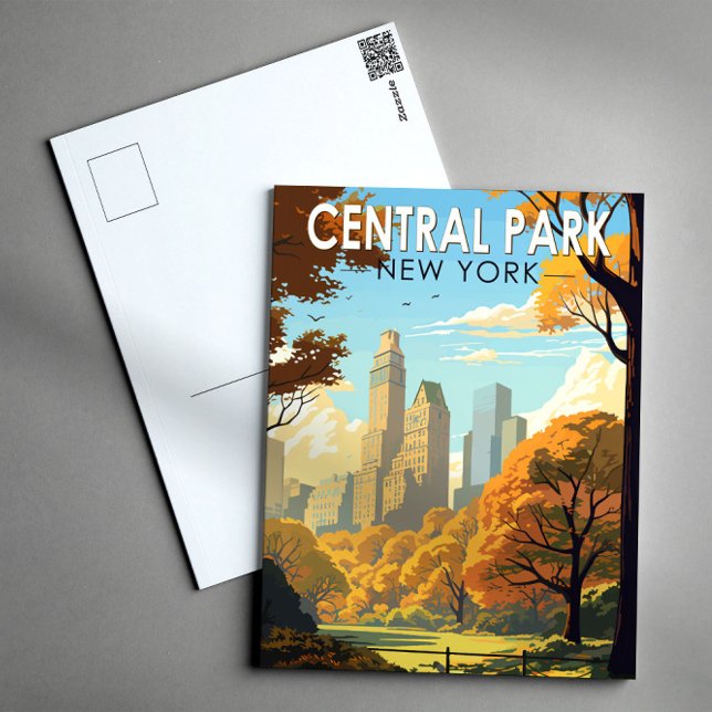 Carte Postale Central Park New York Voyage Art Rétro (Créateur téléchargé)