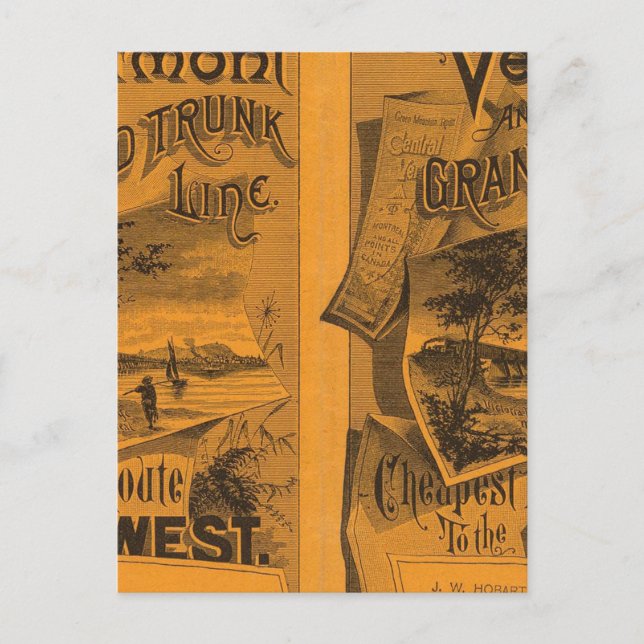 Carte Postale Central Vermont, Grand Trunk Line (Devant)