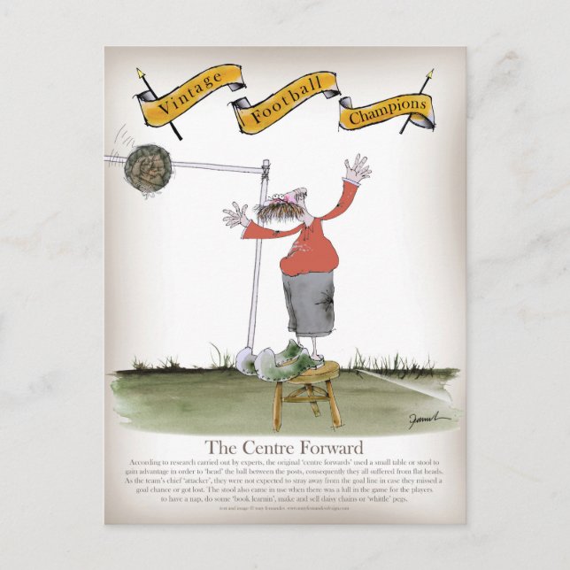 Carte Postale centre de football en avant rouge (Devant)