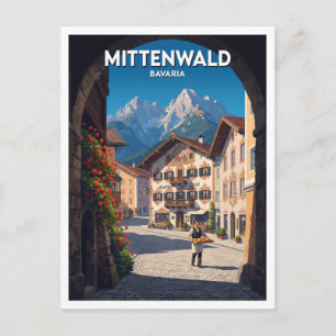 Carte Postale Centre historique de Mittenwald en Allemagne