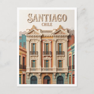 Carte Postale centre historique de Santiago Chili
